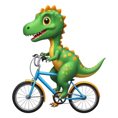 Cute dinosaur riding a bike  sticker