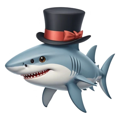 Shark with a top hati sticker