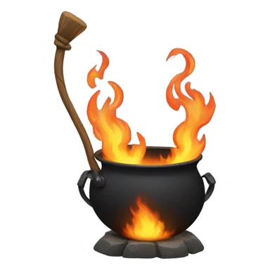 Cauldron that has fire twirling out of it sticker
