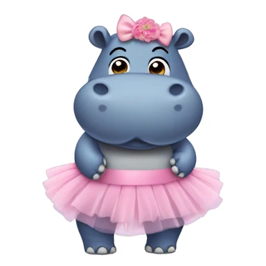 Hippo in a tutu sticker