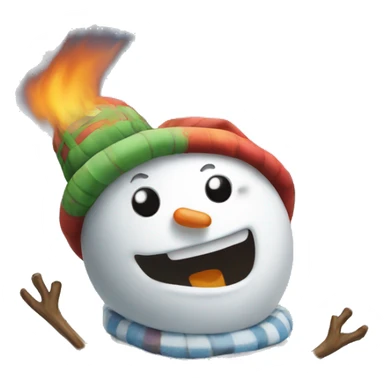  snowman melting sticker