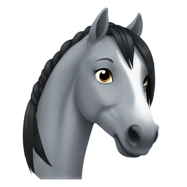 a grey horse with black hair sticker