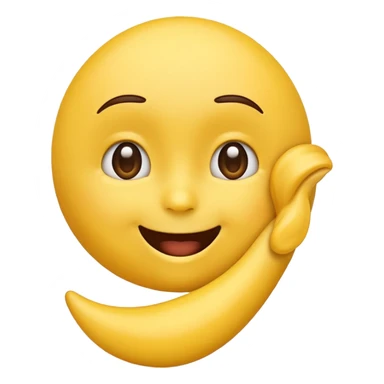 Emoji face looking up holding its neck while smiling  sticker