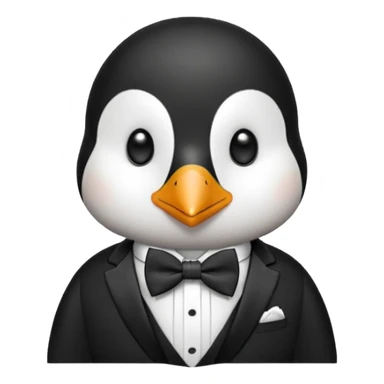 penguin with bow tie diffrent colour tie sticker