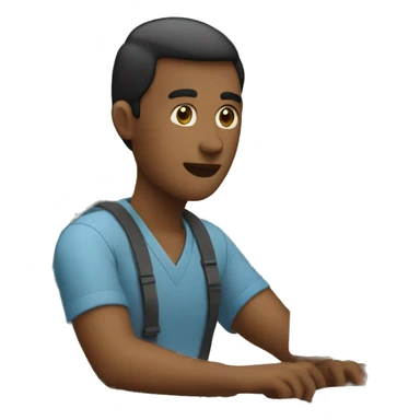 Man working in his computer with some code on it  sticker