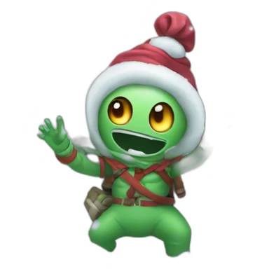 Aliens kidnap the Snow Maiden sticker