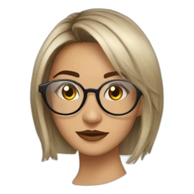 natalia con cabello recogido i gafas transparentes eyecat sticker