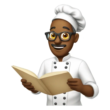 chef reading recipe sticker
