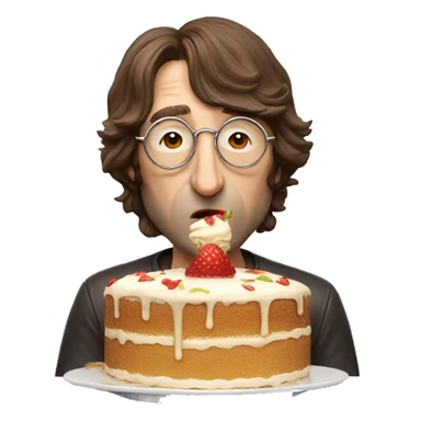john lennon eating cake  sticker