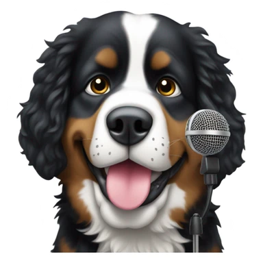 Berner talking into a microphone  sticker