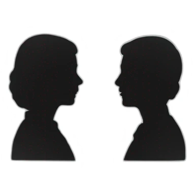two people in silhouettes talking to each other sticker
