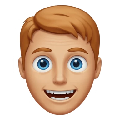 white man with caramel hair and blue eyes whos very scary but so so happy! sticker