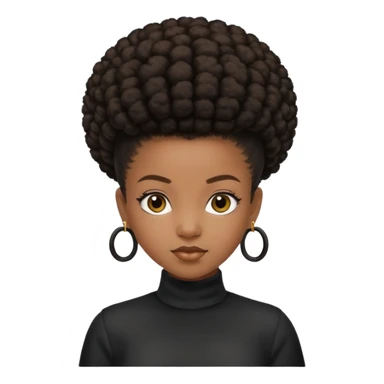 black girl with slick back afro puffkid sticker