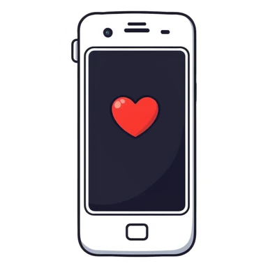 smartphone with a big heart sticker
