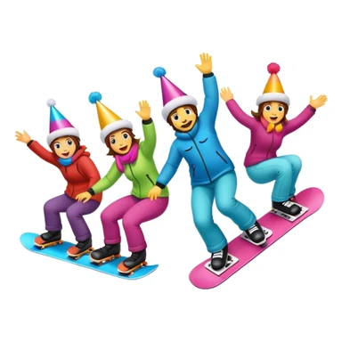 snowboarding birthday party sticker
