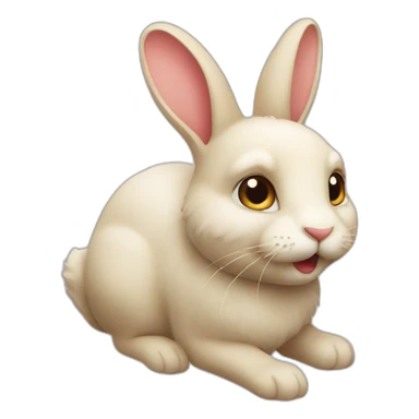 Lapin sur chat sticker