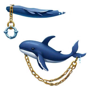 Whale dragging a person by a chain to the bottom of the ocean sticker