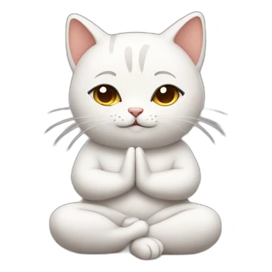 meditating cute cat sticker