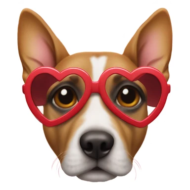 Dog wearing heart glasses sticker