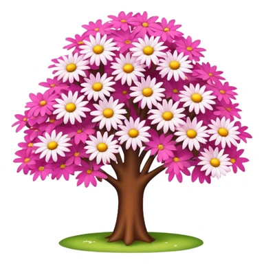 Pink tree with daisys sticker