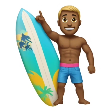 surfer giving the 🤙🏼 shaka hand gesture sticker