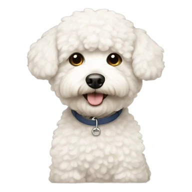 White short hair poochon sticker
