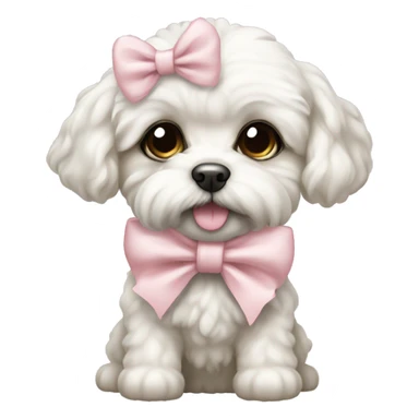 schichon puppy with pale pink bow sticker
