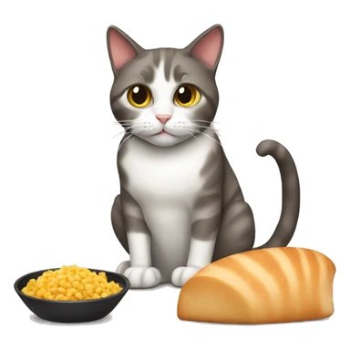 cat with food sticker