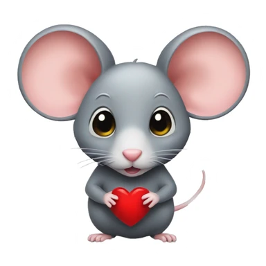 Rat with heart sticker