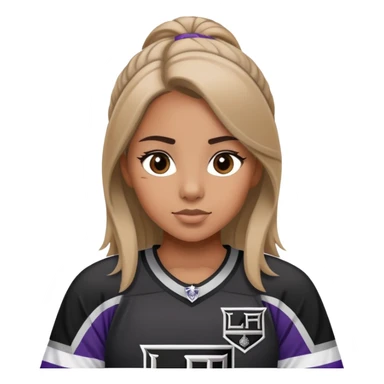 Burnett Hair girl wearing an LA Kings hockey jersey sticker