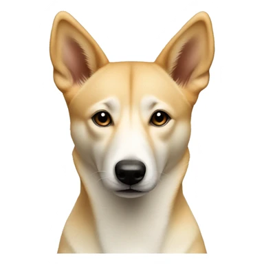 beige canaan dog with folded ears sticker