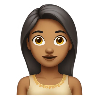 indian girl fair skin with medium length hair ui designer sticker