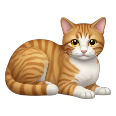 Cat Sitting leg to foot sticker