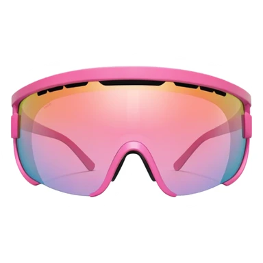 sporty pink shield visor sunglasses with robust thick frame, athletic design, substantial build, one-piece lens, sporty style sticker