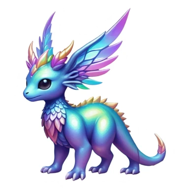Epic complex iridescent aesthetic-Fakémon-creature-scenery sticker