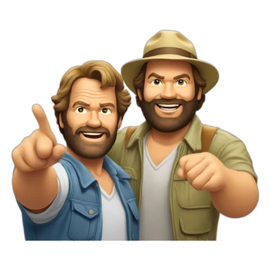 Bud spencer and terence hill waving sticker