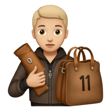 Un voleur avec un sac écrit 1 $ sticker