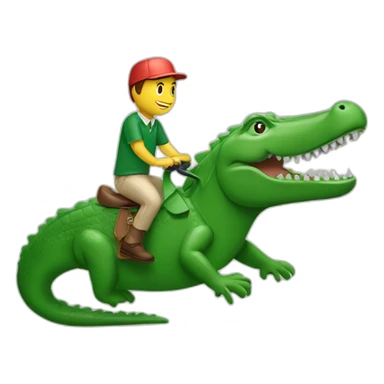 Guy using lacoste riding in crocodile sticker