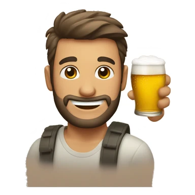 Hombre con una cerveza  sticker