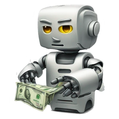 robot printing money sticker