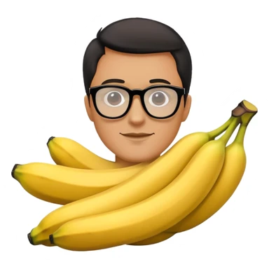 a man with black glasses around bananas sticker