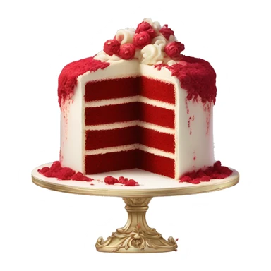 highly detailed rococo red velvet cake sticker