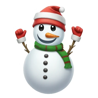 Snowman wearing Santa hat sticker