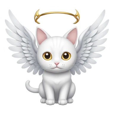 white cat with wings sticker