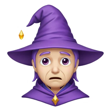 purple hat wizard cry sticker