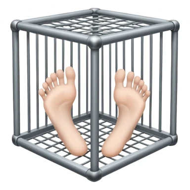 Feet in cage sticker