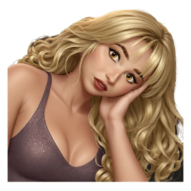 blonde girl in elegant dress sticker