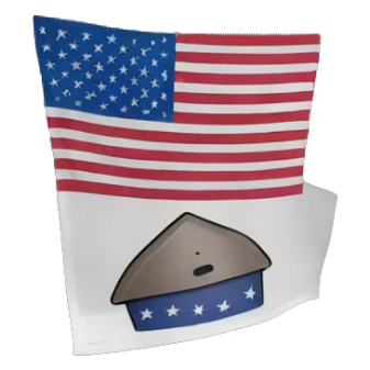 American flag on a bin  sticker