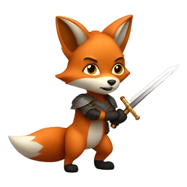 Fox wielding a sword sticker