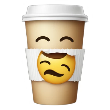 smiling coffee takeaway cup eyes closed sticker